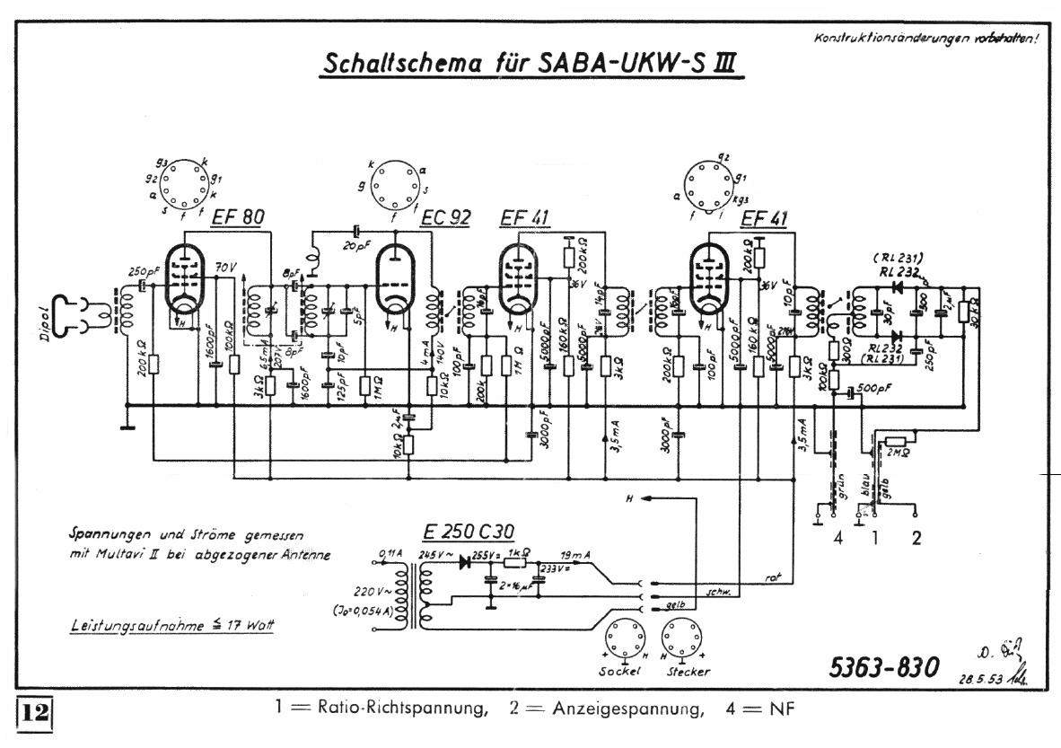 SABA UKW-S III schematics